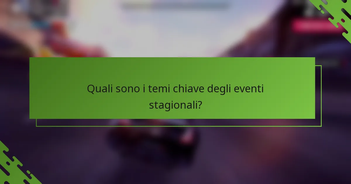 Quali sono i temi chiave degli eventi stagionali?